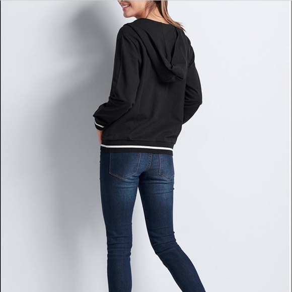 Lace Up Black Hoodie - Picture 4 of 5